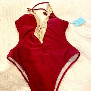 Burgundy sexy swimsuit